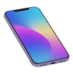 Sleek purple smartphone showcases vibrant gradient display, perfect for modern tech concepts and app showcases