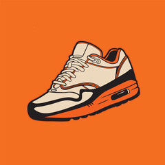 Sneaker shoes . Concept. Flat design. Vector illustration. Sneakers in flat style. Sneakers side view. Fashion sneakers.	