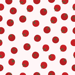 Seamless tomato pattern on light background.Perfect for kitchen decor, food packaging, fabric design, wrapping paper, textile prints, and digital backgrounds.