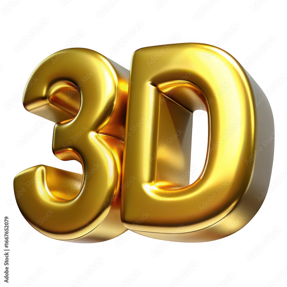 Poster 3d golden text render isolated on transparent background
