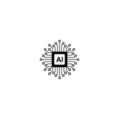 Artificial Intelligence Logo Vector Symbol Black Stock Vector