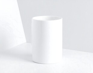 White cylindrical container, studio setting