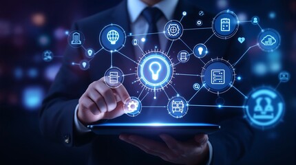 Digital transformation strategy business technology iot solutions and innovation concept
