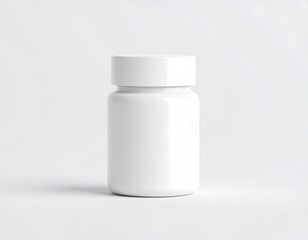White Pill Bottle on White Background