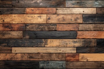 Reclaimed wood planks in varied tones