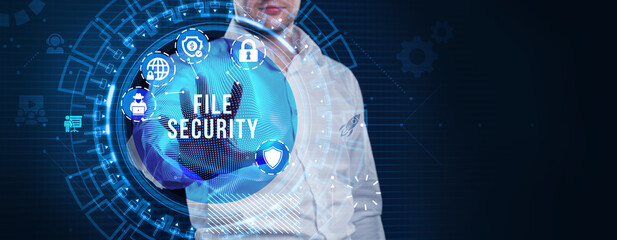 Business, Technology, Internet and network security. File security.