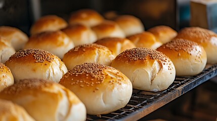 Bread baking of freshly baked fresh bread rolls