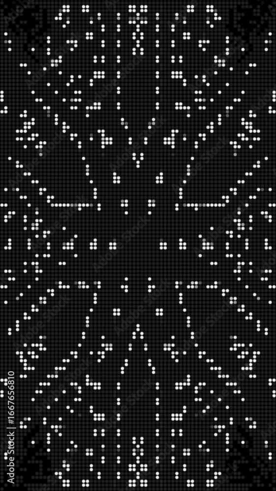 Poster seamless 4k loop animation of abstract christmas pixel retro 8bit geometric snowflake video game bac