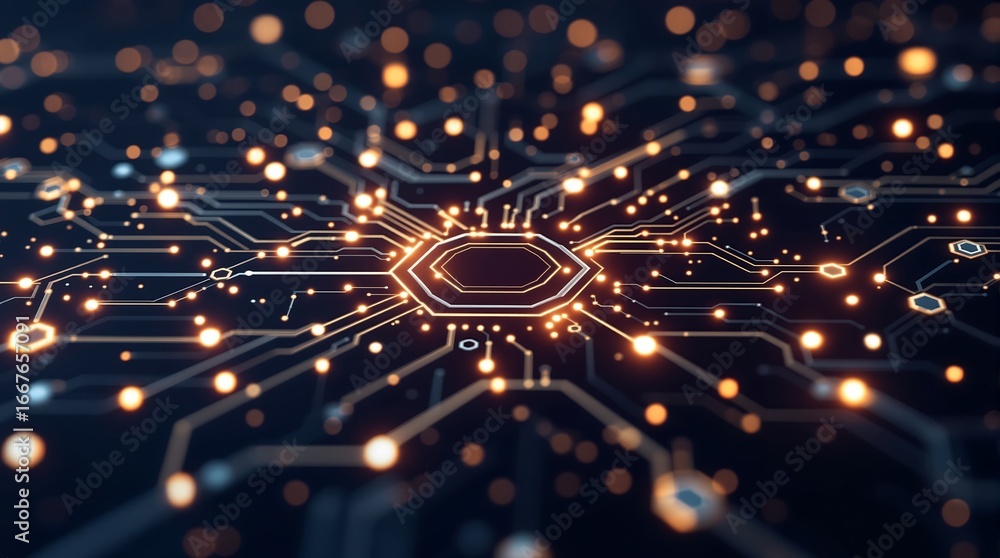 Aufkleber abstract technology circuit board background design for digital network connection concept