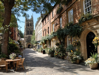 A historic street in Rotherham, England