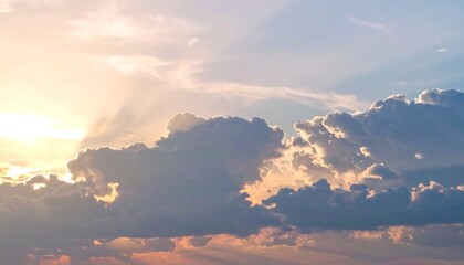 Naklejka premium Sunlit Clouds at Twilight