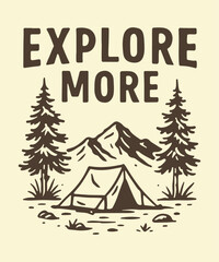 you will get vintage retro t shirt illustration, outdoor badge logo design