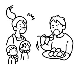 食い尽くし系モラハラ夫のイラスト　線画のみ