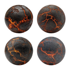 Lava black planet isolated