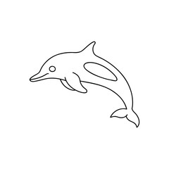 Happy dolphin line art, dolphin vector, smiling dolphin
