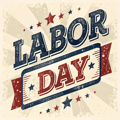 Typography of Labor Day in modern style.