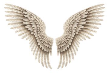 Obraz premium Pair of elegant angel wings isolated on transparent background for design
