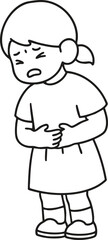 a girl with a stomachache