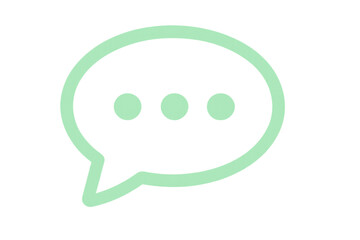 Obraz premium Light green chat bubble typing on transparent background