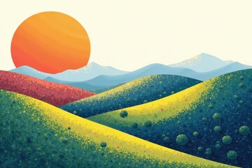 Abstract hilly landscape, minimalist line art sketch , minimal, outline, seamless