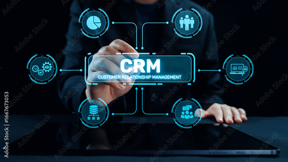 Poster crm platforms improve customer relationships through data analysis, crm communication tools, and aut