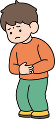 Fototapeta premium a boy with a stomachache