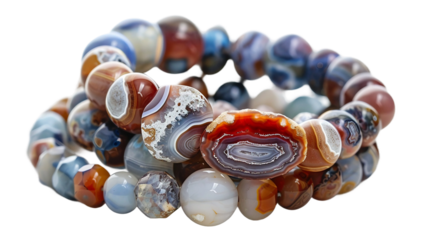 Gemstone Texture Highlighting Agates Unique Patterns on white background