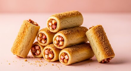 Rolled Pastry Treats with Nuts.