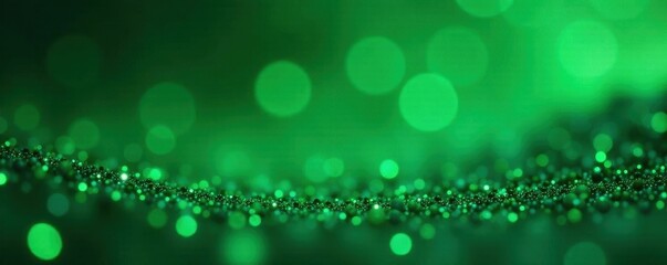Deep emerald glitter bokeh, luxurious shimmer effect, abstract, jewel