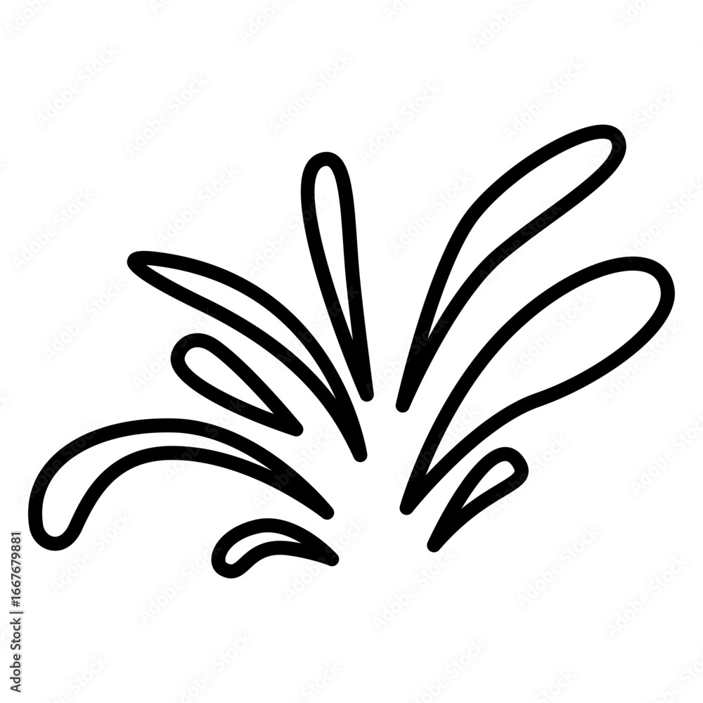 Poster swirling splash effect in a dynamic doodle style.