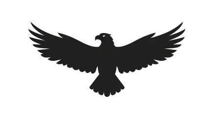Obraz premium Eagle silhouette vector graphic flying bird wings spread predator design element animal illustration icon