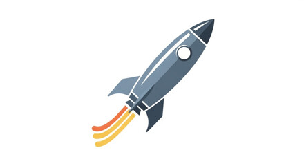 Fototapeta premium Rocket ship launch vector illustration for startup business and space exploration projects design template