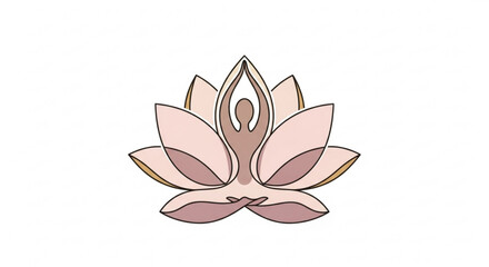 Yoga and meditation lotus flower position for relaxation and zen wellness graphic design vector art