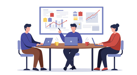 Business Meeting Analyzing Growth Charts.