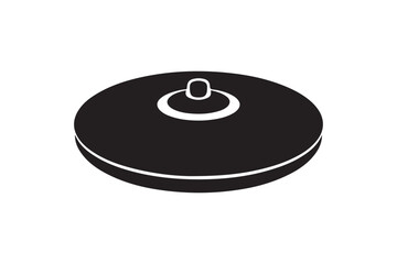 Black Silhouette of a Cymbal for Music, Drumming, and Percussion Design