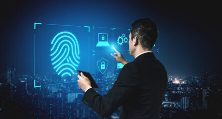 System for safeguarding digital identity using fingerprint authentication, encryption, and secure...