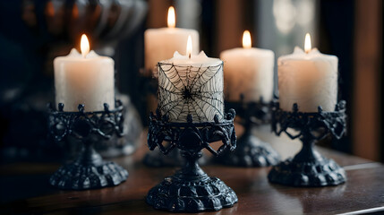Halloween Spider Candles
