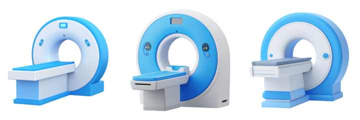 3D Plastic Style Icon MRI Scanner On Transparent Background Depicting Modern Diagnostic Medical Equipment for Healthcare
