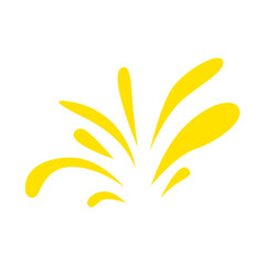 Dynamic yellow explosion splash vector illustration.