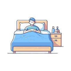 bed rest illustration design