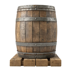 Fototapeta premium Wooden barrel isolated on transparent background