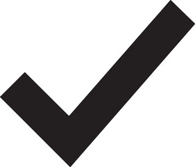 Black checkmark icon on white background. Vector illustration