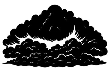 vector Illustration of a large, dark storm cloud