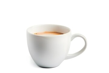 Obraz premium Isolate Hot Coffee in white mug cup on white background.