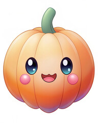 Cute kawaii pumpkin face halloween tshirt design spooky season fun halloween