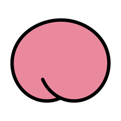 もも　アイコン　シンプル　イラスト　ベクター　単体