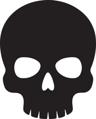 Skull silhouette vector, human skull design, minimal flat style for creative projects and horror art.