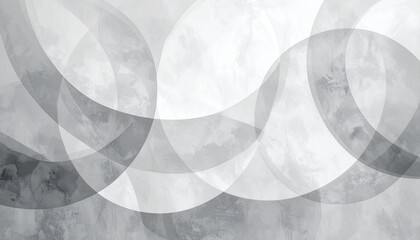 Abstract background with overlapping translucent grey circles and textures.