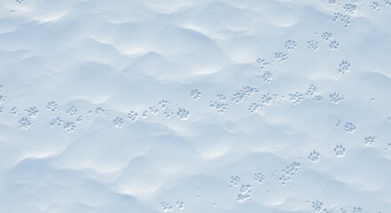 Aerial shot of snow with paw prints