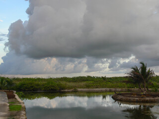 Storm Clouds Gathering Over Cancun Lagoon